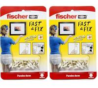 fischer - Cuelga fácil fija cuadros para colgar cuadros sin agujeros, 12 uds, Color Blanco (Paquete de 2)