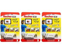 fischer - Cuelga fácil para colgar cuadros sin agujeros, para fijar cuadros rectos, 10 uds (Paquete de 3)