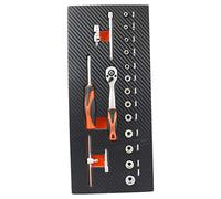 Fischer Darex 810901 - Módulo de almacenamiento (llave de trinquete, 1/4", enchufes y accesorios, color negro