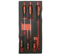 Fischer Darex 810907 - Módulo de almacenamiento con 6 destornilladores eléctricos y mecánicos, color negro