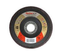 fischer - Disco de pulir FFD-AP 125 k120 inox, disco de pulir para taladro, disco acero inoxidable, disco para acero, Pack de 5 uds.