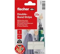 fischer DoubleBond - Tiras adhesivas de doble cara, cinta resistente (20 piezas)