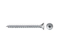 fischer Dresselhaus Power-Fast II 670010 - Tirafondos (500 unidades, 3,0 x 25 mm, cabeza avellanada con estrella interior TX, rosca completa, galvanizada), color azul