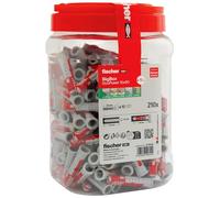 fischer DuoPower 10 x 50 en BigBox, 210 tacos universales, potentes tacos de 2 componentes, tacos de plástico para fijación en hormigón, ladrillo, piedra, placas de yeso, etc. sin tornillos