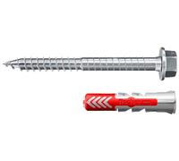 fischer DUOPOWER 10 x 50 S con ETA, tacos universales con tornillo de seguridad, tacos de 2 componentes, tacos de plástico para fijación en hormigón, ladrillo, piedra, yeso, etc., 50 tacos + 50