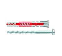 fischer DUOPOWER 538247 - Tacos y tornillos para pared, color gris y rojo, 10 x 80 mm, 10 unidades