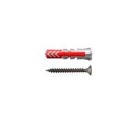 fischer DuoPower 6 x 30 S con tornillos galvanizados negros de diseño industrial, tacos universales 2K para hormigón, piedra maciza, piedra perforada y placas de yeso, 50 tacos + 50 tornillos