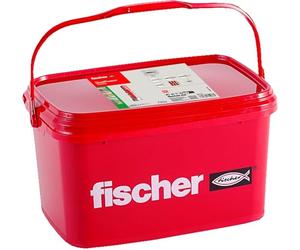 fischer DuoPower | 720 Tacos universales de 10x50 mm en Cubo Reutilizable | para fijación Segura en hormigón, ladrillo, Compatibles con Placas de Yeso PLADUR® y Materiales Huecos | Sin Tornillos