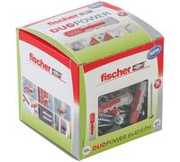 Fischer Tacos y tornillos DUOPOWER 8x40 S PH – 50 tacos y 50 tornillos, cabeza plana de 2 comp.