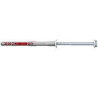 fischer DuoXpand 10 x 100 FUS R - Taco universal con tornillo hexagonal resistente a la corrosión y disco en U moldeado (50 unidades), tacos para una sujeción fuerte, ideal para materiales de