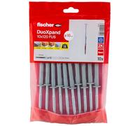 fischer DuoXpand 10 x 120 FUS, tacos universales de alta calidad con tornillo hexagonal y disco en U moldeado (10 unidades), tacos para un agarre fuerte, ideal para materiales de construcción porosos