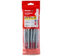 fischer DuoXpand 10 x 120 T Taco universal de alta calidad con tornillo de cabeza avellanada galvanizado (10 unidades), tacos para un agarre fuerte, ideal para materiales de construcción porosos y