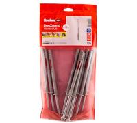 fischer DuoXpand 10 x 140 FUS, tacos universales de alta calidad con tornillo hexagonal y disco en U moldeado (10 unidades), tacos para un agarre fuerte, ideal para materiales de construcción porosos