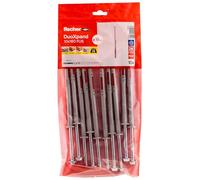 fischer DuoXpand 10 x 160 FUS, tacos universales de alta calidad con tornillo hexagonal y disco en U moldeado (10 unidades), tacos para un agarre fuerte, ideal para materiales de construcción porosos