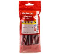fischer DuoXpand 8 x 80 FUS, tacos universales de alta calidad con tornillo hexagonal y disco en U moldeado (10 unidades), tacos para un agarre fuerte, ideal para materiales de construcción porosos y