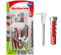 fischer - EasyHook Angle K | Set de 6 Ganchos en Ángulo con Tacos DUOPOWER 6x30 | Fijación Segura en Aglomerado, Hormigón, Ladrillo y Placas de Yeso | Sistema de Montaje Inteligente y Duradero