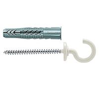 fischer Enchufe universal UX 8 x 50 RH N con borde y gancho redondo, color blanco