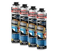 fischer - Espuma de poliuretano para Pistola, sellado y aislamiento de paredes, (Bote 750 ml), No incluye pistola (Paquete de 4)