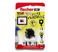 Fischer Ganchos para cuadros Fija Cuadros, reutilizables sin agujeros, hasta 8 kg, 8 uds, negro