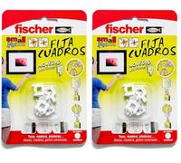 fischer - Fija cuadros para colgar cuadros sin agujeros, Blanco 8 uds (Paquete de 2)