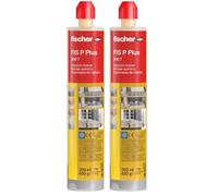 fischer | FIS P PLUS 300 T taco quimico,resina poliester para fijar toldos, antena tv, escalera en hormigon, ladrillo hueco (300ml) (Paquete de 2)