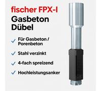 Fischer FPX-I Taco de hormigón a gas M6 M8 M10 M12 - Anclaje de acero para ho...