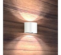 FISCHER & HONSEL Aplique de exterior LED Matteo, blanco, ancho 14 cm, 2 luces.
