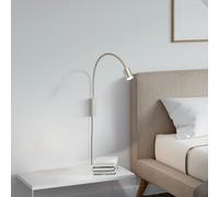 FISCHER & HONSEL Aplique de pared LED Justi, color níquel, altura 52 cm, metal