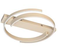 Fischer & Honsel Circly - Lámpara de techo para salón o dormitorio, 56 cm, color arena, metal, diseño moderno, regulable con mando a distancia, LED 35 W