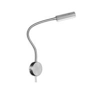 Fischer & Honsel Foco de pared flex Raik, 1 x LED 5,0 W, mate, níquel, regulable sin niveles, control de gestos, brazo flexible, 30603, 59 x 8 x 48 cm, 470 lm, 3000 K