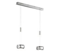 FISCHER & HONSEL Lámpara colgante LED Colette, 2 luces, cromo/níquel