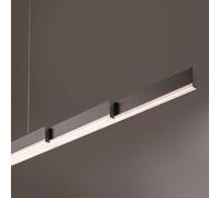 FISCHER & HONSEL Lámpara colgante LED Vayana, gris, longitud 189 cm, regulador táctil CCT