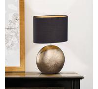 FISCHER & HONSEL Lámpara de mesa Foro, bronce/negro, altura 53 cm