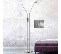 FISCHER & HONSEL Lámpara de pie LED Dent, CCT, 2 luces, níquel
