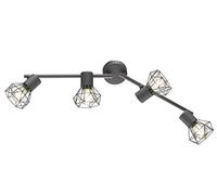 Fischer & Honsel Ran Arco de techo, 4 bombillas E14 máx. 40,0 W, gris, brazo ajustable, 22266, 60 x 8 x 18 cm (largo x ancho x alto)