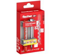 fischer HybridPower 10 x 90 FUS, tacos para máxima capacidad de carga y seguridad, fácil montaje sin herramientas de montaje, universal para materiales perforados y sólidos, mampostería, hormigón