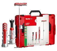 fischer L-Boxx 102 - Juego de 670 tacos eléctricos (6-10 mm de diámetro, 30-50 mm de longitud, incluye 150 trabillas para conductores)