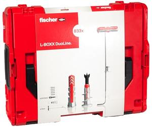 fischer - Maletín de Tacos y Tornillos DUOPOWER, DUOTEC y DUOBLADE | Sistema de Fijación Profesional | Montaje en Hormigón, Ladrillo, PLADUR® y Madera | 883 uds