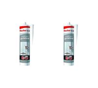 fischer - Masilla Acrílica Blanca para Relleno de Grietas, Reparaciones en Interiores, Pintable, Lavable con agua, Gran Adherencia Multimaterial y de Fácil Aplicación (300 ml) - Color Blanco