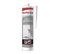 FISCHER, masilla acrílica gris para relleno de grietas, reparaciones en interiores, pintable, lavable con agua, gran adherencia multimaterial y de fácil aplicación,300 ml