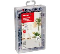 fischer MEISTER-BOX DUOBLADE - Caja organizadora práctica con 77 tacos Duoblade, tornillos y ganchos, tacos, para bricolaje y profesionales