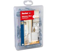 fischer Meister-Box - Juego de 50 tacos de metal hueco y tornillos, adecuado para materiales de construcción de placas, juego práctico, caja de tacos para despertadores domésticos y profesionales