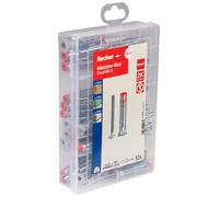 fischer Meisterbox DuoHM | Maletin de Taco Metálico para Paneles Huecos con Tornillo TX 4x55, 5x55, 6x55 | Anclaje de Alta Carga Compatible con Placas de Yeso PLADUR®, Yeso, Contrachapado (52 uds)