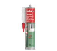 fischer Multi MS - Adhesivo y sellador impermeable para uniones elásticas, polímero MS para muchas aplicaciones y sustratos, 290 ml, color blanco