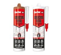 fischer - Pack Solución Total Blanco y Marrón | Adhesivo Sellador de Alta Elasticidad y Adherencia | Pintable y Resistente a UV | Uso en Construcción, Automoción y Techos | 290ml