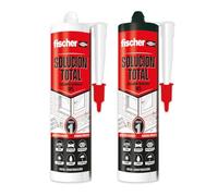 fischer - Pack Solución Total Blanco y Negro| Adhesivo Sellador de Alta Elasticidad y Adherencia | Resistente a UV, Pintable | Uso Interior y Exterior | 290ml