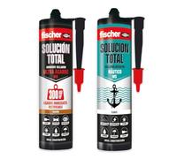fischer-Pack Solución Total Náutico Blanco+Sellador Ultra Agarre Marrón| Resistente al Agua, Temperaturas Extremas y Pintable|Para Construcción, Náutica y Proyectos de Bricolaje|290ml|Blanco y Marrón