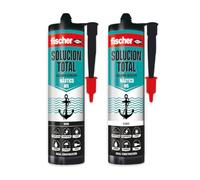 fischer - Pack Solución Total Náutico | Pegamento Elástico para Construcción y Náutica | Adhesivo Resistente al Agua y Pintable | Alta Resistencia a Impactos y Temperaturas | 290ml | Negro y Blanco