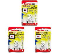 fischer - Porta retratos sin agujeros, 8 uds, Blanco, Paquete de 3