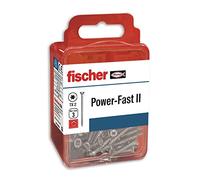 fischer Power-Fast II - caja de tornillos especiales para madera 4,5x35mm, para atornillado de maderas, conexión de maderas macizas o fijación de piezas a la madera,12 ud